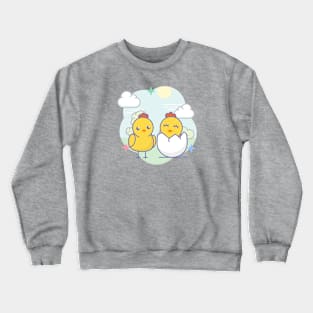 sweet chicks in spring Crewneck Sweatshirt